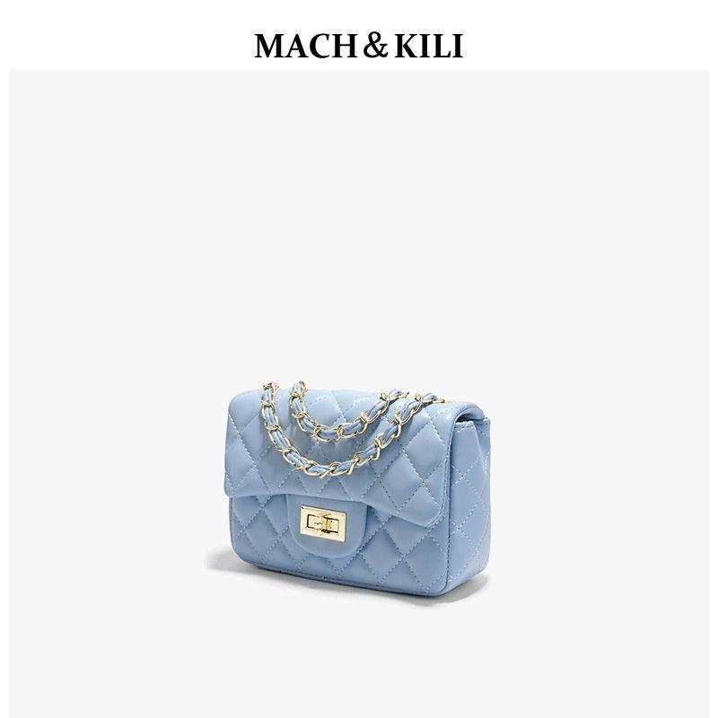 MK Hong kong Mac & kili mk Túi Đeo Chéo Dây Xích Hình Thoi Xanh Dương Thiết Kế Mùa Hè 2023 Mới Cho Nữ