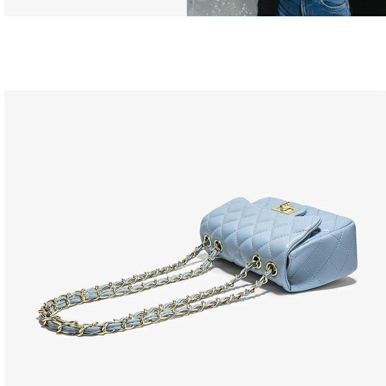 MK Hong kong Mac & kili mk Túi Đeo Chéo Dây Xích Hình Thoi Xanh Dương Thiết Kế Mùa Hè 2023 Mới Cho Nữ