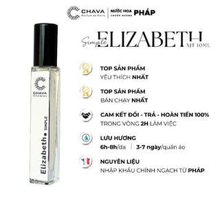 Nước hoa nữ chava elizabeth 10ml hương thơm chuẩn pháp, lưu hương 6-8 tiếng