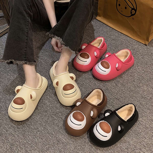 Hoạt Hình Dép cotton Đế Dày Chống Thấm Nước Thời Trang Mùa Thu 2023 Cho Nữ