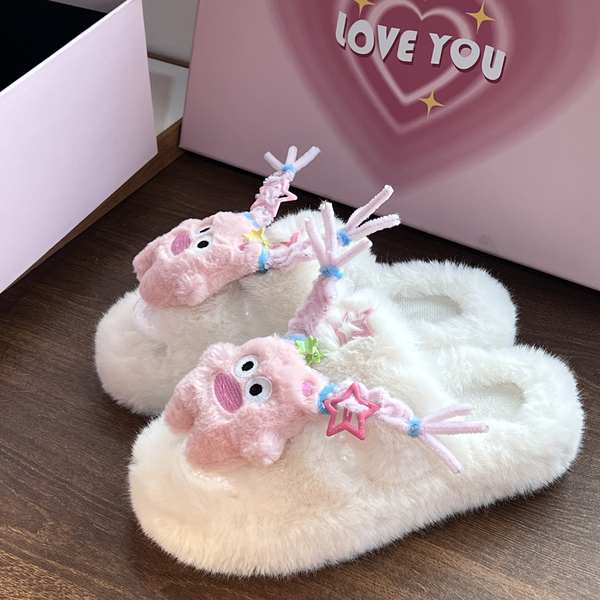 Dép Bông cotton Đế Dày Thời Trang Thu Đông 2023 Phong Cách Mới Cho Nữ