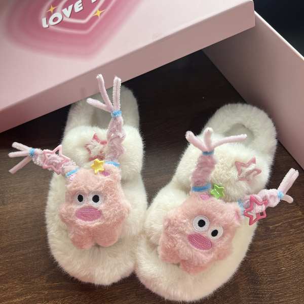 Dép Bông cotton Đế Dày Thời Trang Thu Đông 2023 Phong Cách Mới Cho Nữ