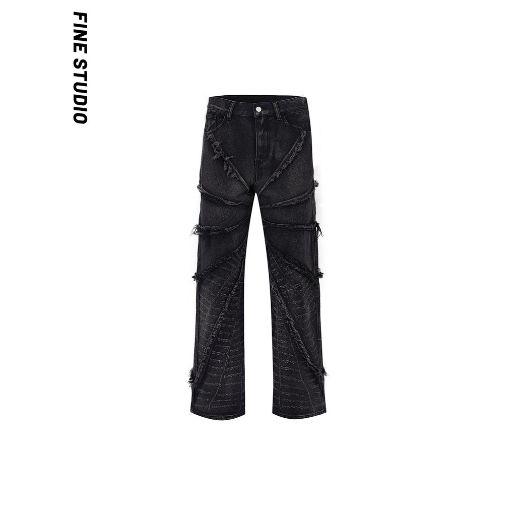 Quần jeans Dài Ống Đứng Thời Trang retro Cho Nam