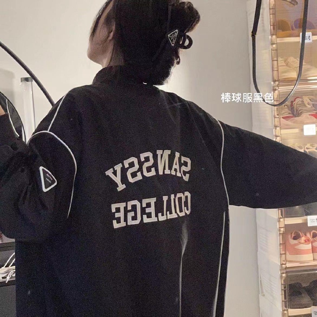Áo Khoác Bóng Chày Dáng Rộng Thêu Chữ Phong Cách Hàn Quốc Thời Trang Mùa Xuân 2023 Mới