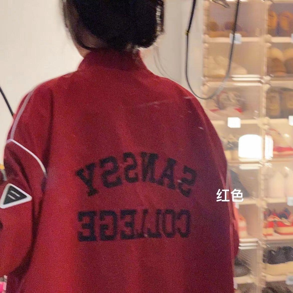 Áo Khoác Bóng Chày Dáng Rộng Thêu Chữ Phong Cách Hàn Quốc Thời Trang Mùa Xuân 2023 Mới