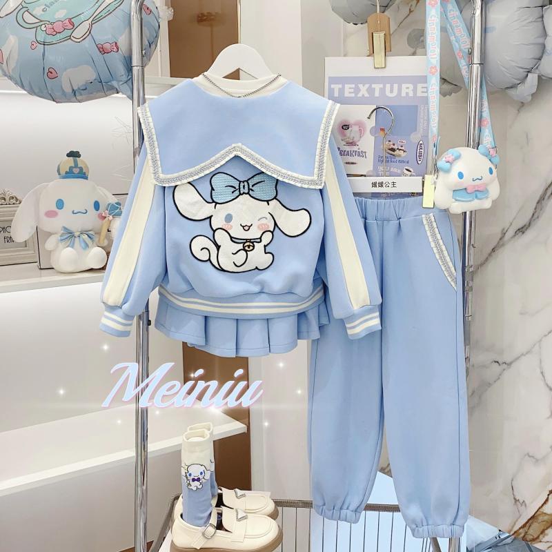 Áo Khoác Bóng Chày Và Chân Váy Xếp Ly Thời Trang Thu Đông Hàn Quốc Mới 2023 Dành Cho Bé Gái