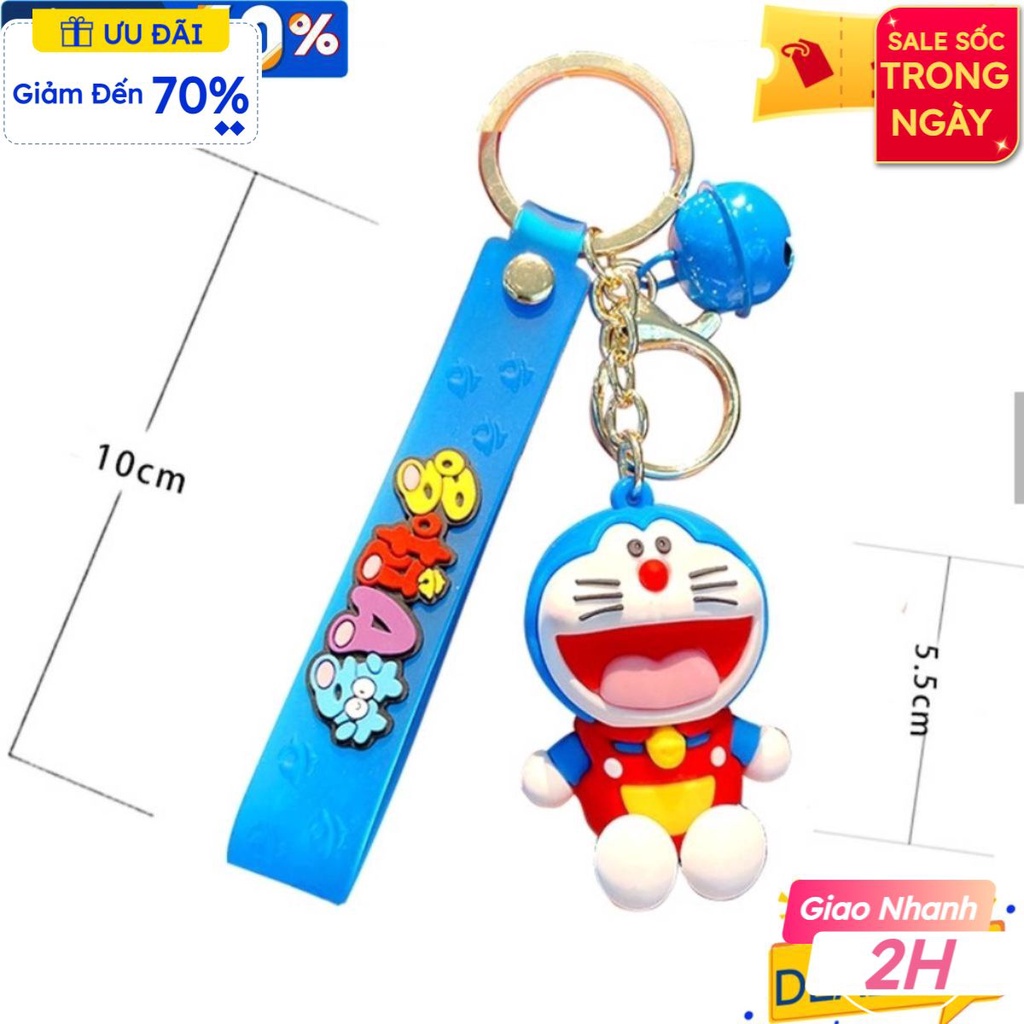 Móc khóa Doraemon Nobita, móc khóa cute dễ thương chất liệu silicon dùng làm quà tặng, dây treo