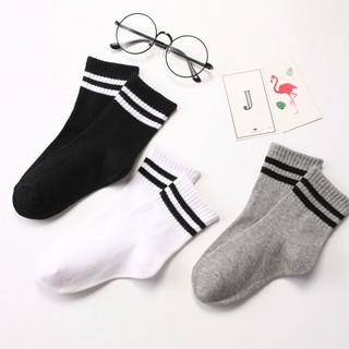 Set 5, 10 đôi tất nữ cổ ngắn kẻ sọc đen trắng phong cách hàn quốc