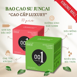 [Combo] Bao cao su Juncai siêu mỏng cao cấp, bcs kéo dài thời gian, gân gai tăng khoái cảm, kimono store