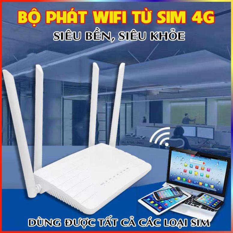 Bộ phát wifi từ sim 4G N600, 4 ăngten, cắm điện 24/24