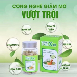 Giảm Cân Detox Vip X10 Xổ Mỡ Siết Eo Hộp 55v Mẫu Mới Thiên Kim Store