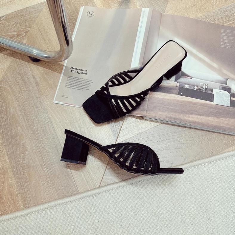 DÉP Z A R A QUAI DÂY RỌ GÓT VUÔNG 5 PHÂN SIÊU XINH