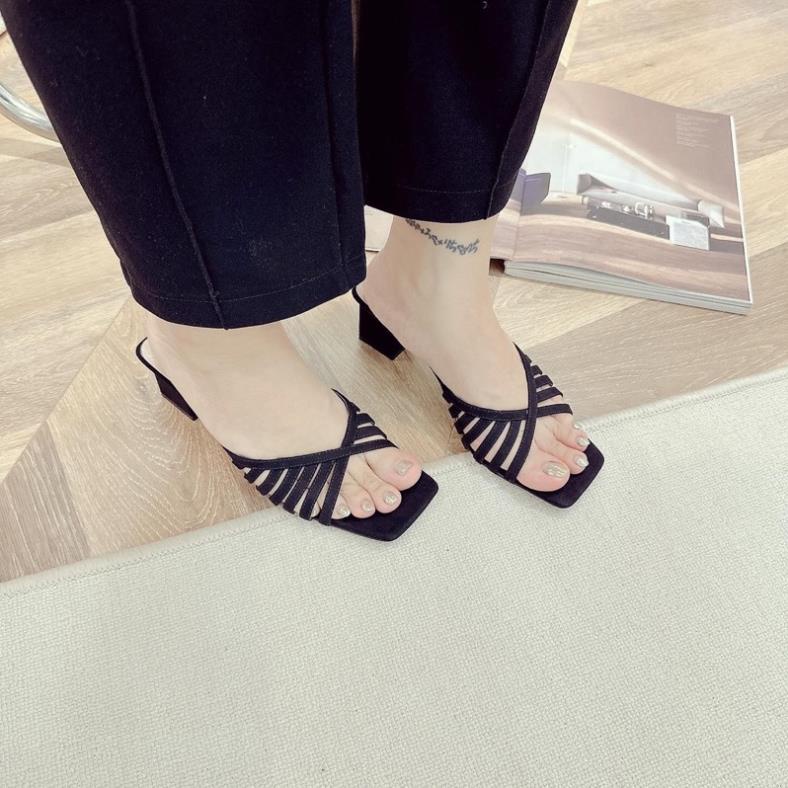 DÉP Z A R A QUAI DÂY RỌ GÓT VUÔNG 5 PHÂN SIÊU XINH