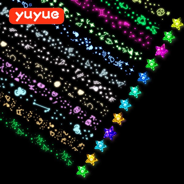 Ngôi sao sao dạ quang Ngôi sao phát sáng huỳnh quang dải giấy origami ngôi sao may mắn ngôi sao phát sáng hình ngôi sao sẽ sáng vào ban đêm dải màu ban đêm bộ lấp lánh huỳnh quang