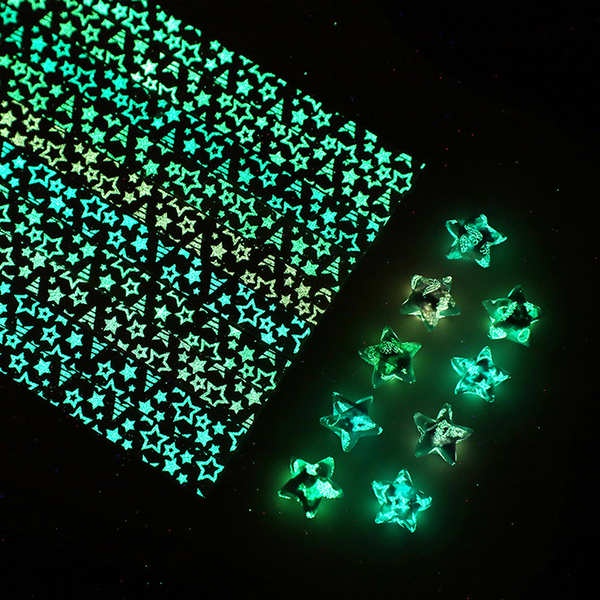 Ngôi sao sao dạ quang Ngôi sao phát sáng huỳnh quang dải giấy origami ngôi sao may mắn ngôi sao phát sáng hình ngôi sao sẽ sáng vào ban đêm dải màu ban đêm bộ lấp lánh huỳnh quang