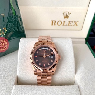 Đồng hồ nam rolex sapphire ra33 case 36mm/40mm mặt nâu sẫm máy cơ automatic nhật