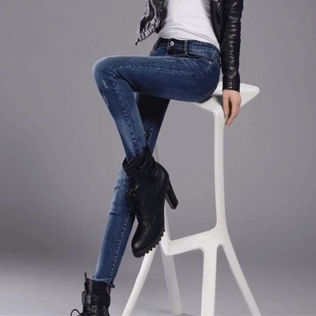 Quần jeans Dài Lưng Cao Thời Trang Dành Cho Nữ