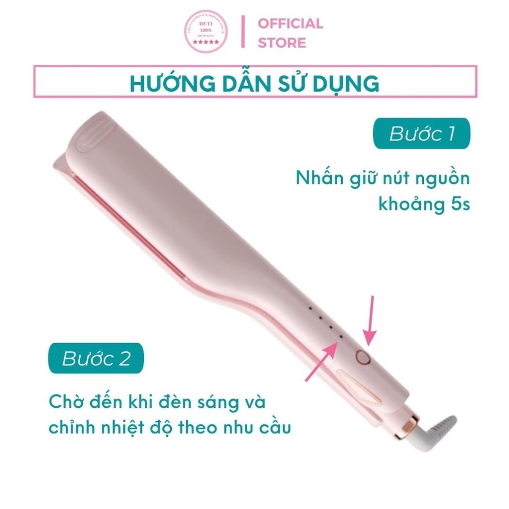 Máy bấm tóc gợn sóng, máy uốn 2 trục làm tóc xoăn 2 in 1 BH 12 tháng