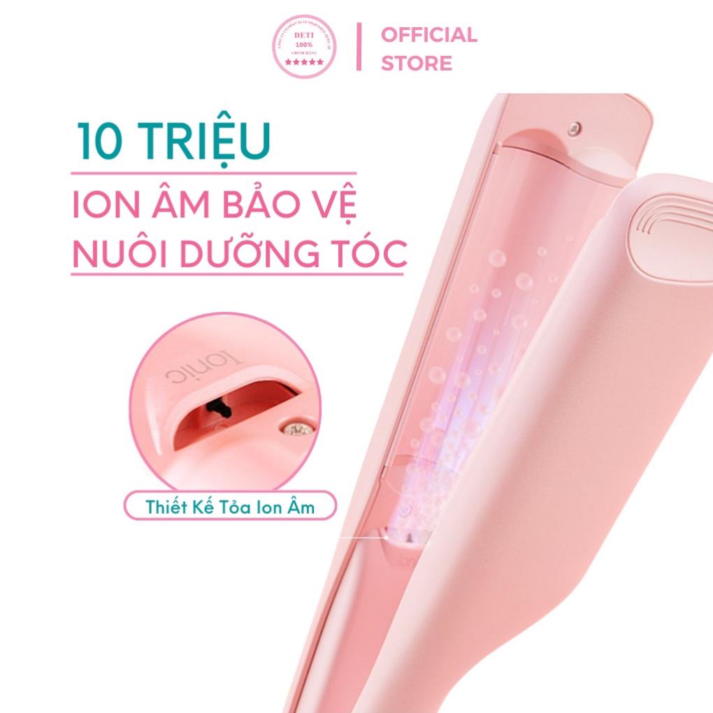 Máy bấm tóc gợn sóng, máy uốn 2 trục làm tóc xoăn 2 in 1 BH 12 tháng