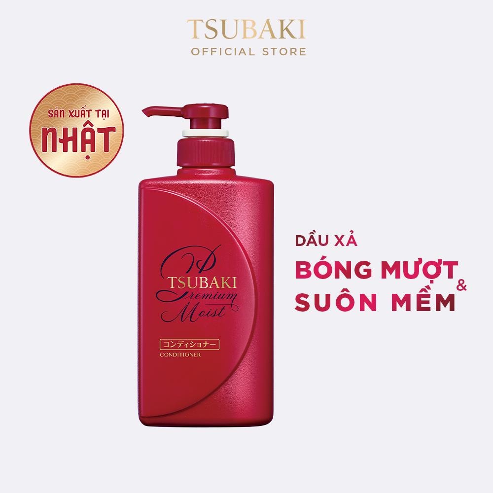 Dầu Xả Premium Dưỡng Tóc Bóng Mượt Tsubaki 490ml
