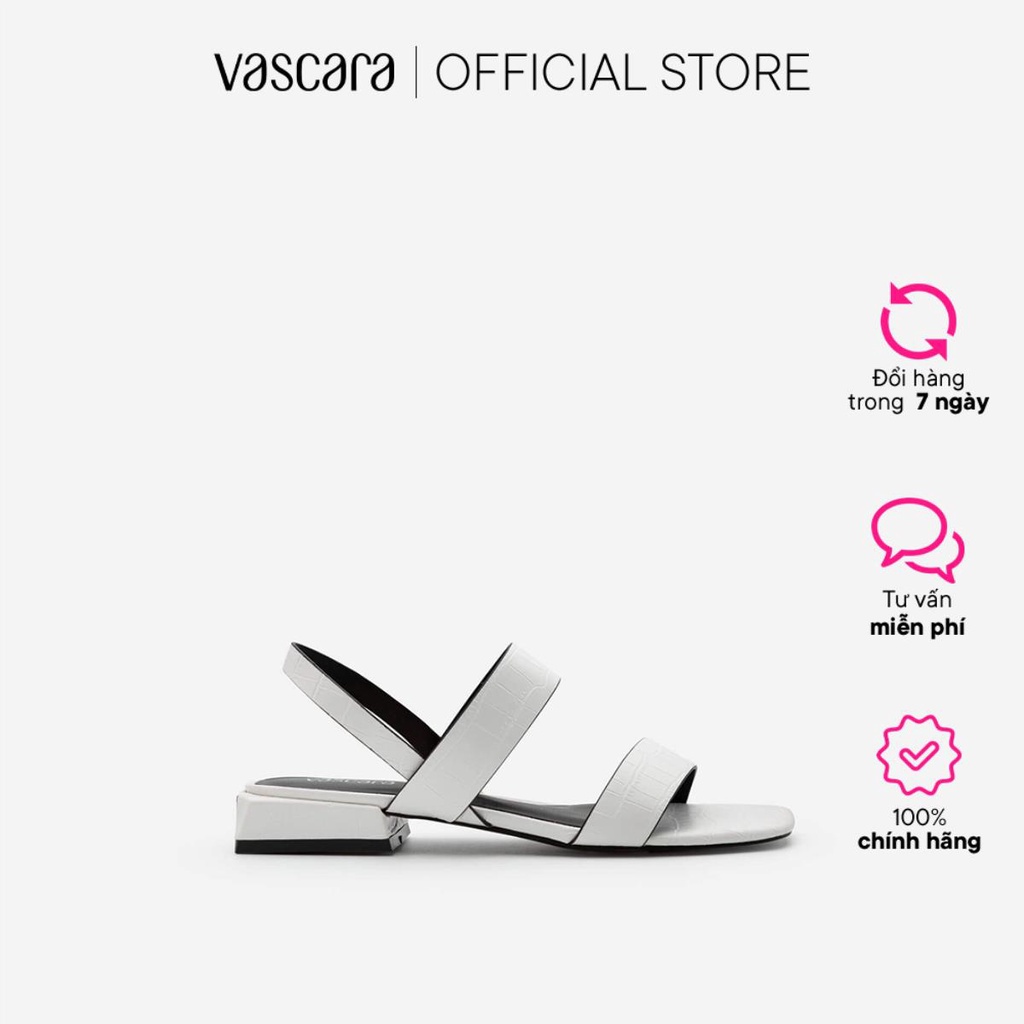 Vascara Giày Sandal Quai Ngang Vân Cá Sấu SDK 0315 Đen