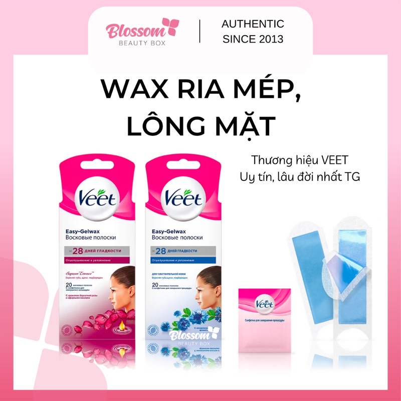 Wax VEET triệt lông mặt và tẩy ria mép bằng giấy hiệu quả