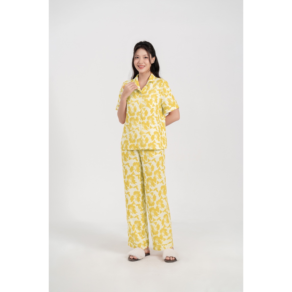 Set pyjamas nữ tay ngắn quần dài Eva de Eva 23SPJH008F
