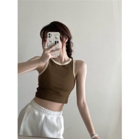 Áo croptop, Áo ba lỗ nữ sát nách vải bozip tăm hàn ôm body, gân mềm mát | BigBuy360 - bigbuy360.vn