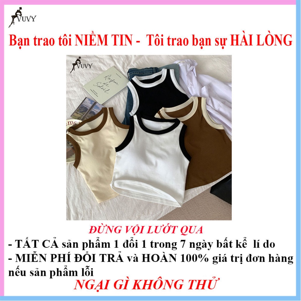 Áo croptop, Áo ba lỗ nữ sát nách vải bozip tăm hàn ôm body, gân mềm mát | BigBuy360 - bigbuy360.vn