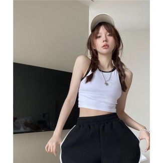 Áo croptop, Áo ba lỗ nữ sát nách vải bozip tăm hàn ôm body, gân mềm mát | BigBuy360 - bigbuy360.vn