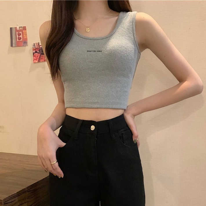 Áo ba lỗ nữ, áo croptop nữ sát nách, kiểu, tank top vải bopzip tăm hàn ôm body mềm mát VUVY3 | BigBuy360 - bigbuy360.vn