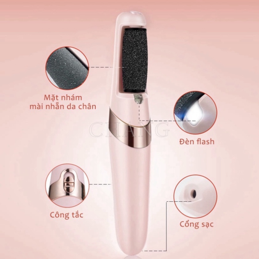 Máy Chà Gót Chân Tự Động, Tẩy Tế Bào Chết Tại Nhà Sạc Pin Tích Điện 2 Đầu Mài CG1