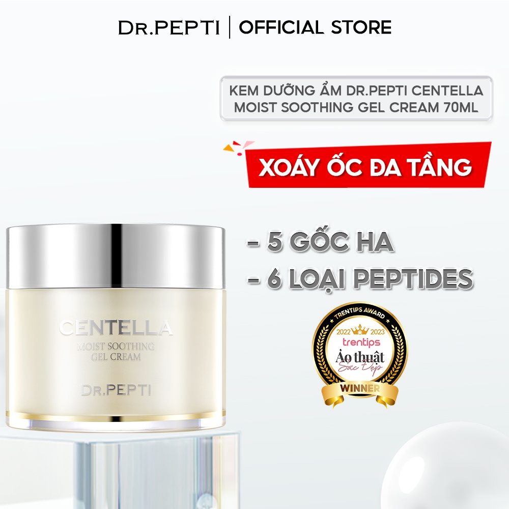 Kem Dưỡng Ẩm Chiết Xuất Rau Má Làm Dịu Da Dr.Pepti Centella Moist Soothing Gel Cream 70ml