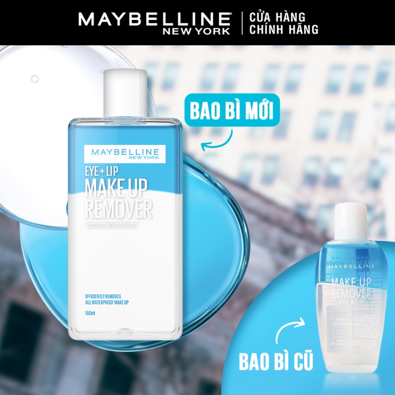 Nước tẩy trang mắt và môi Maybelline New York Eye & Lip Makeup Remover 150ml