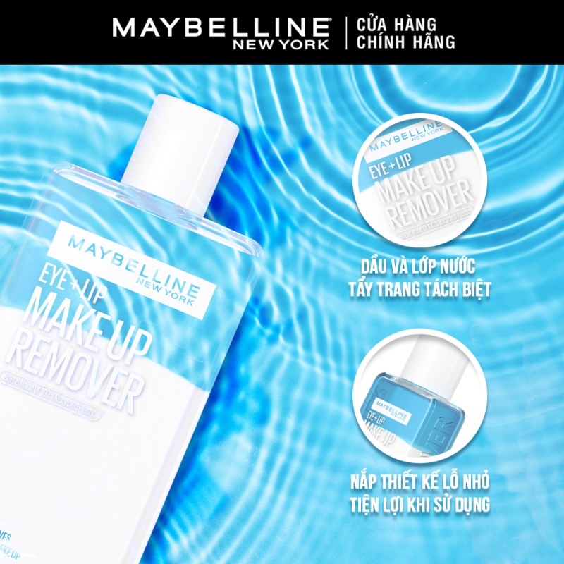 Nước tẩy trang mắt và môi Maybelline New York Eye & Lip Makeup Remover 150ml