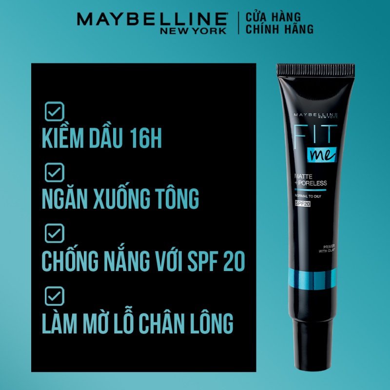 [Bộ trang điểm] Kem lót kiềm dầu ngăn xuống tông Fit Me Primer + Bút cushion che khuyết điểm Instant Age Rewind