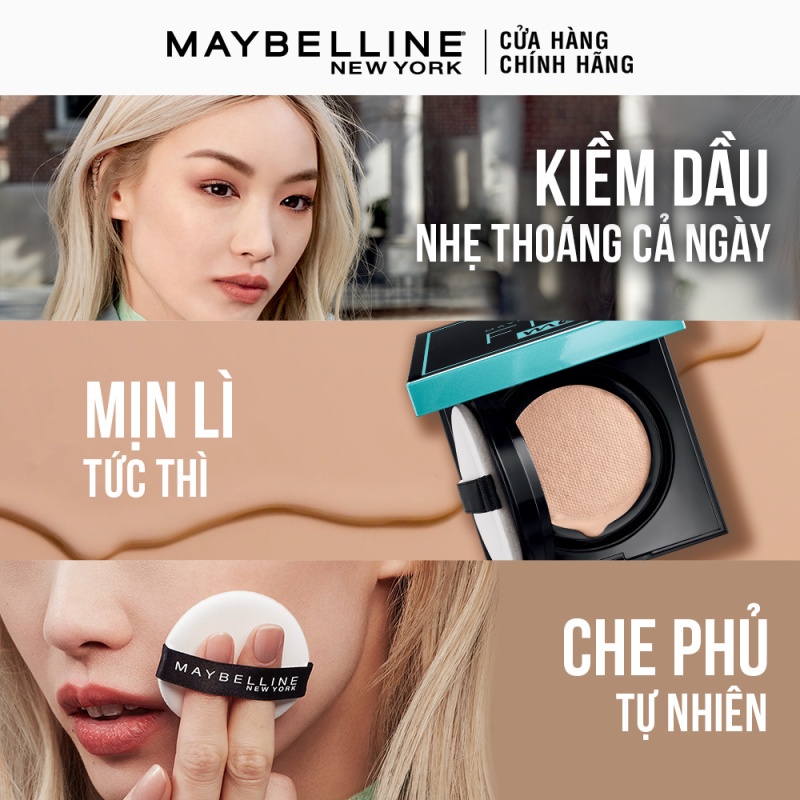 Phấn Nước Mịn Nhẹ Kiềm Dầu Fit Me Matte+Poreless Cushion Maybelline New York 14g