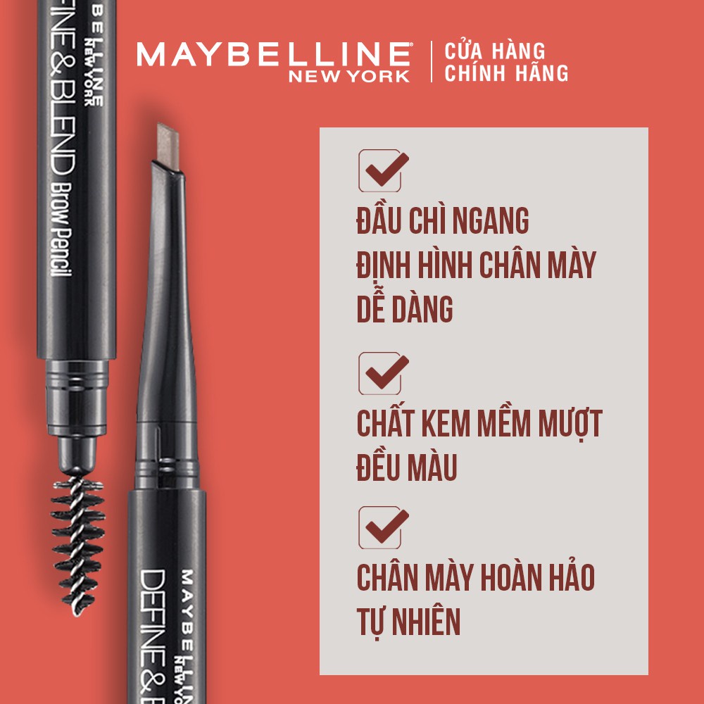 Chì Kẻ Mày 2 Đầu sắc nét tự nhiên Maybelline New York Define & Blend Brow Pencil 0.16g