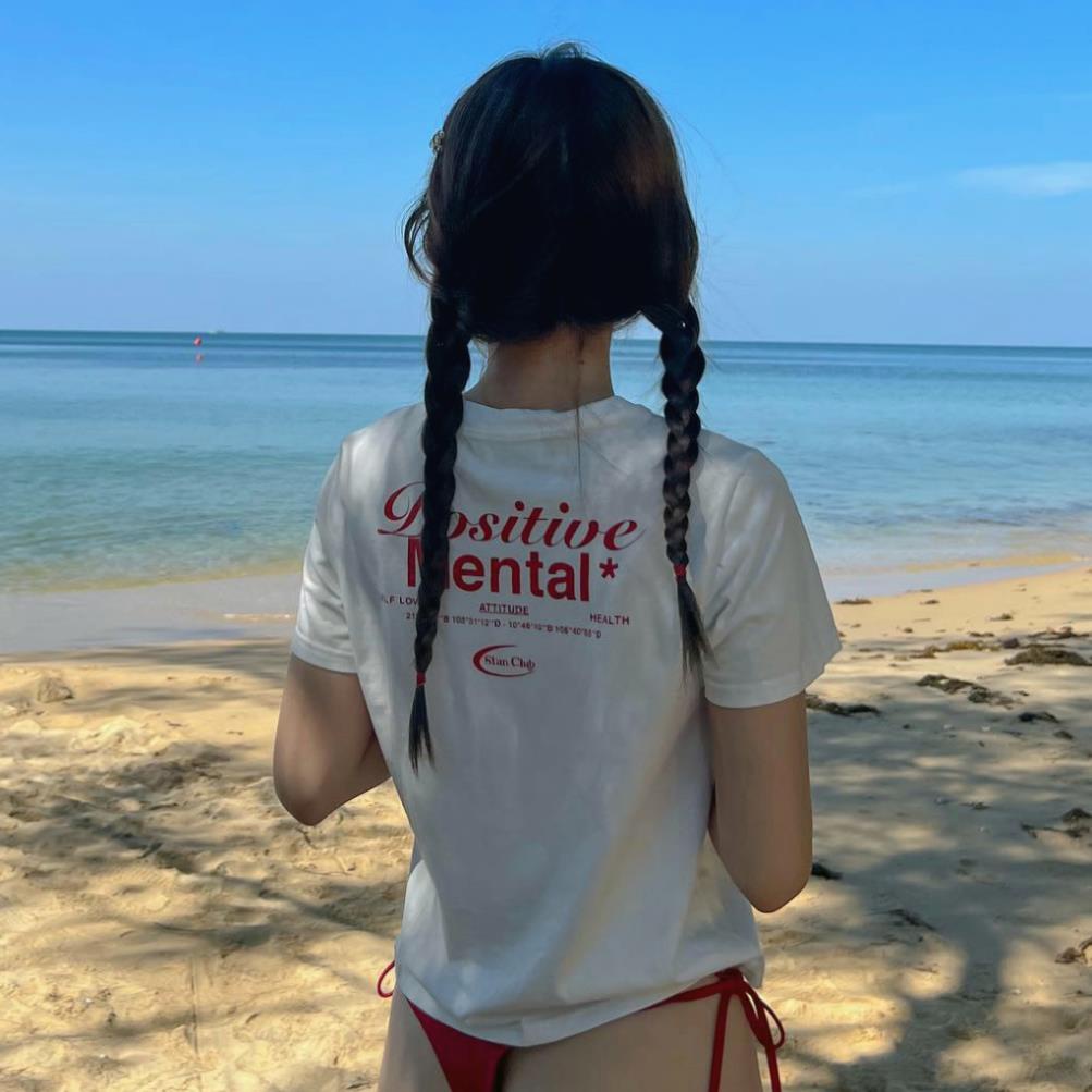 Áo Thun Baby Tee POSITIVE MENTAL 100% Cotton Mẫu Mới 2023 𝑩𝒚𝒄𝒂𝒎𝒄𝒂𝒎 heyyou.studio