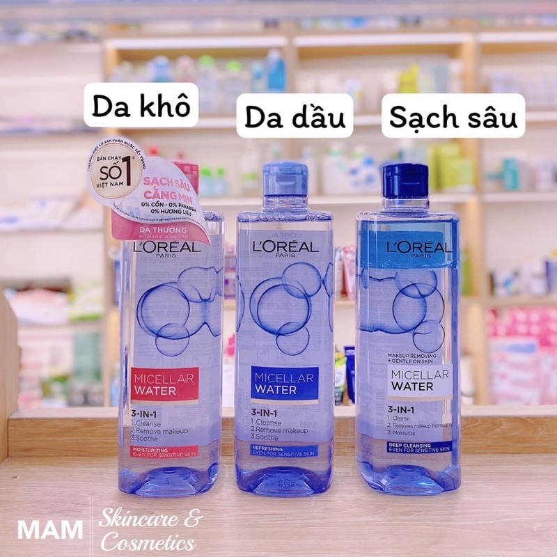 Tẩy Trang Loreal Micellar Water 3-in-1