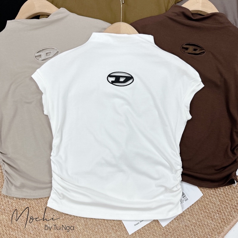 ÁO THUN HÀN TAG D TAY HẾN CỔ LEO HÀNG QC MS10582