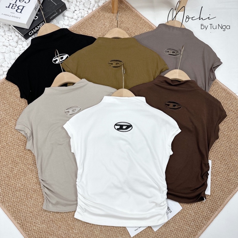 ÁO THUN HÀN TAG D TAY HẾN CỔ LEO HÀNG QC MS10582