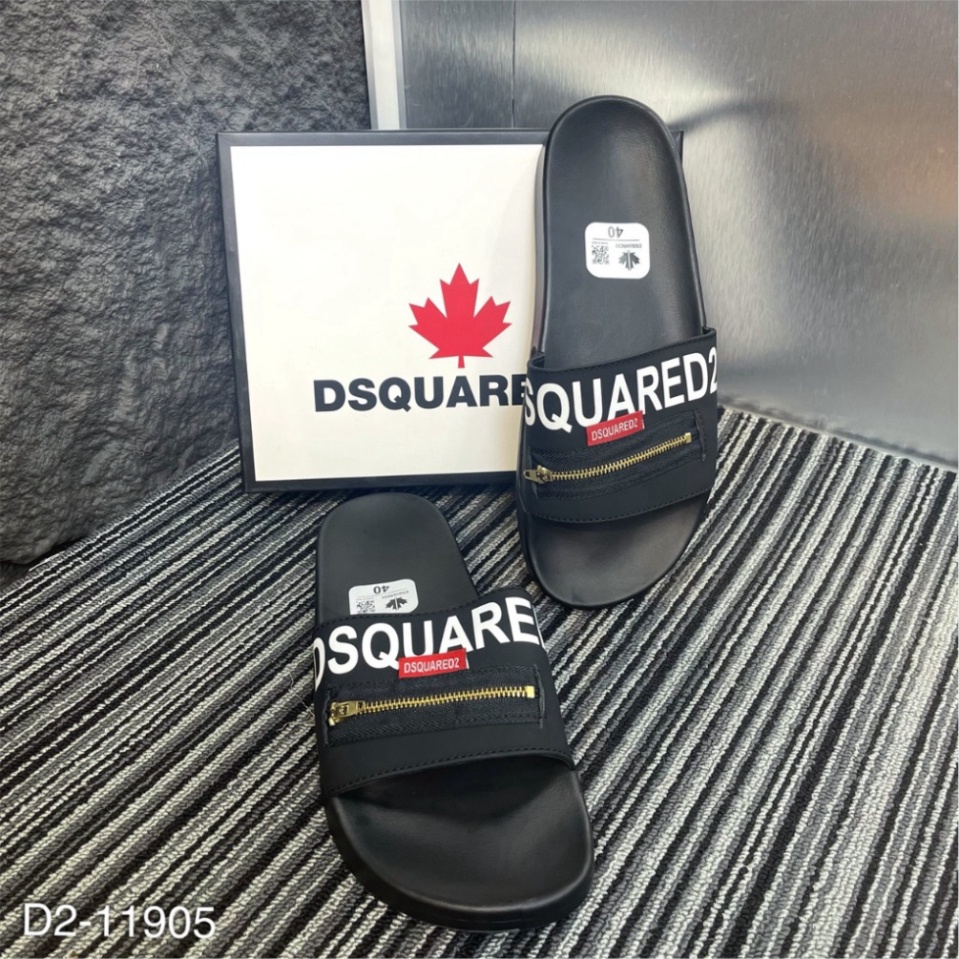 Dép dsq khóa chéo thời trang,dsq lá phong đỏ cực chất hot nhất 2023