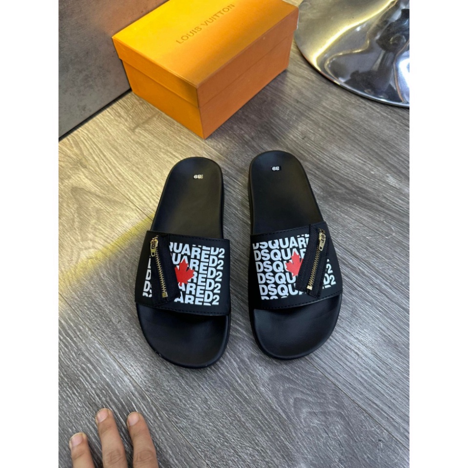 Dép dsq khóa chéo thời trang,dsq lá phong đỏ cực chất hot nhất 2023