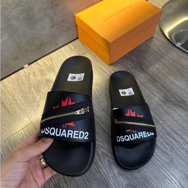 Dép dsq khóa chéo thời trang,dsq lá phong đỏ cực chất hot nhất 2023