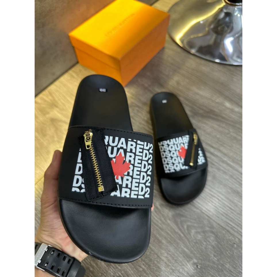 Dép dsq khóa chéo thời trang,dsq lá phong đỏ cực chất hot nhất 2023
