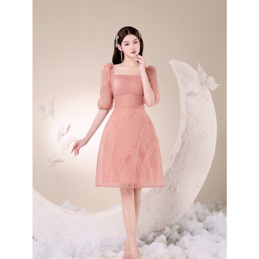 Đầm thiết kế lụa hồng trendy, yêu kiều Catalia Dress by Rimmy