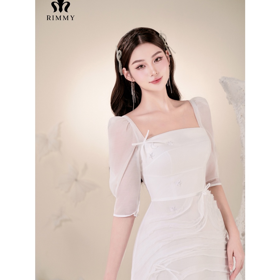 Đầm thiết kế tay lỡ trắng tinh khiết Elio Dress by Rimmy [không đính hạt]