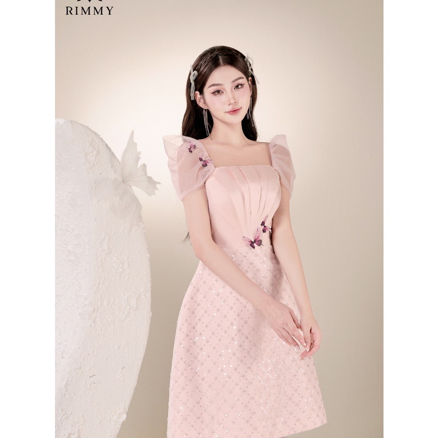 Đầm tiệc cúp ngực tay voan đính kim sa lộng lẫy, tinh xảo Spacy Dress by Rimmy