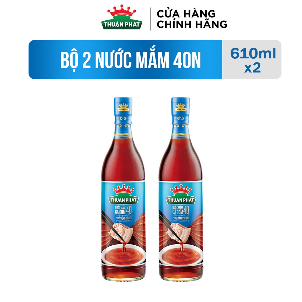 Combo 2 nước mắm cá cơm Thuận Phát 40 độ đạm 610ml - Từ nước cốt nhĩ cá cơm Phú Quốc